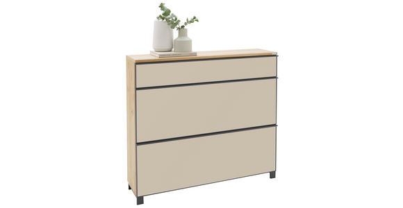 SCHUHKIPPER  in 120/108/31 cm  - Eichefarben/Anthrazit, Design, Glas/Holzwerkstoff (120/108/31cm) - Dieter Knoll
