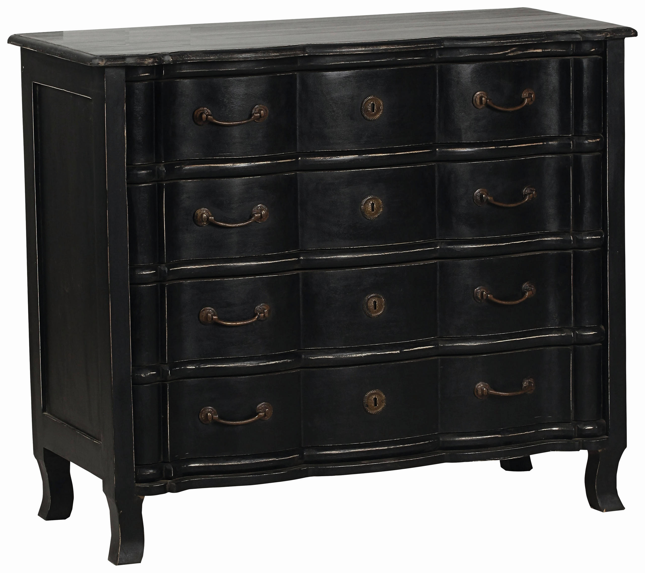 Ambia Home KOMODA, mangové dřevo, černá, 100/85/45 cm