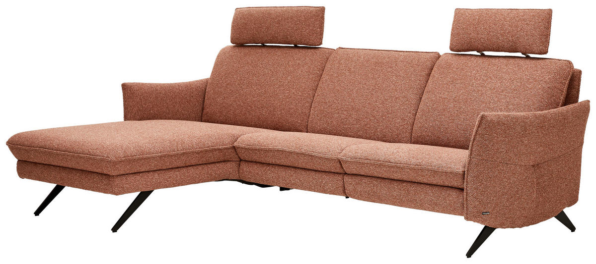 ECKSOFA in Flachgewebe Altrosa  - Anthrazit/Altrosa, Design, Textil/Metall (171/281cm) - Himolla