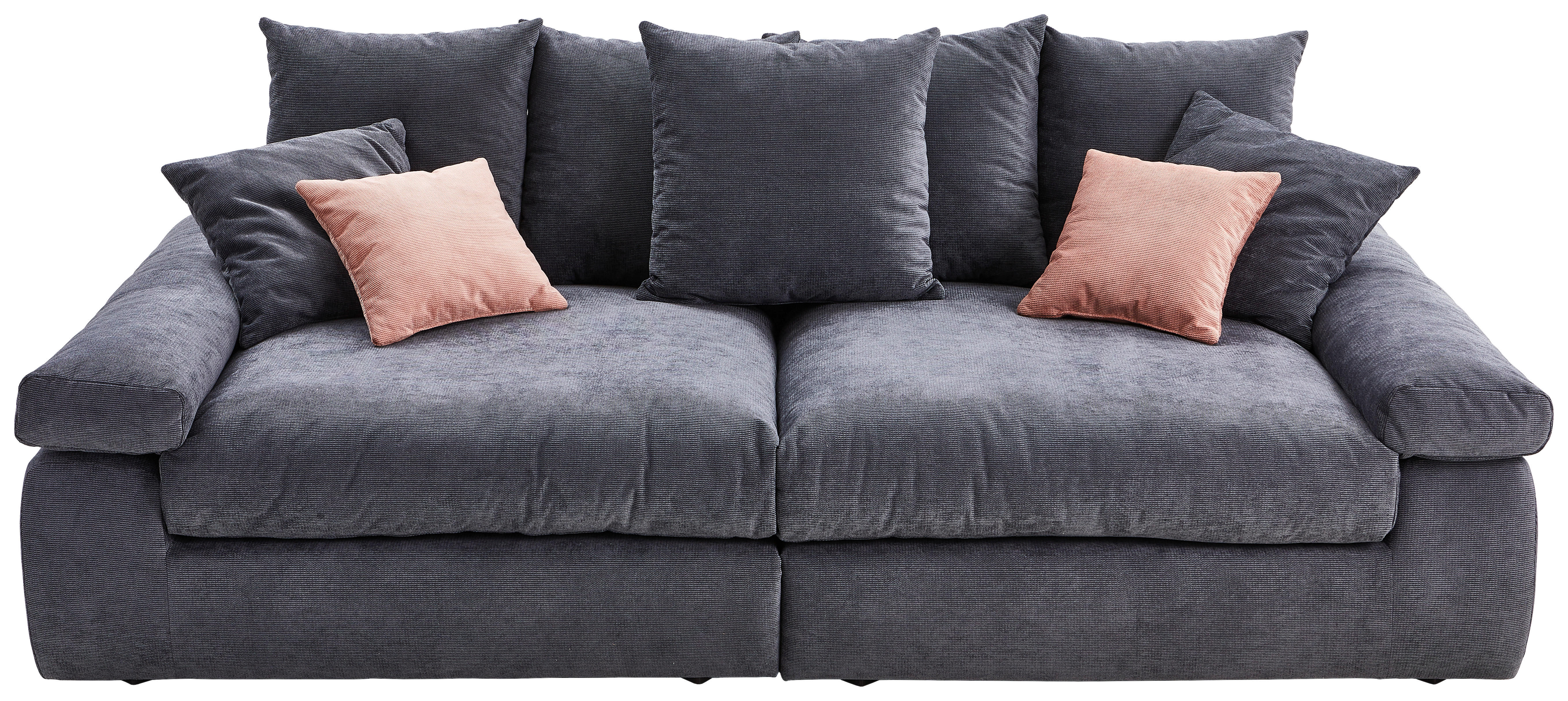 BIGSOFA Feincord Anthrazit, Rosa  - Anthrazit/Schwarz, Design, Kunststoff/Textil (260/90/140cm) - Carryhome