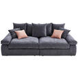 BIGSOFA Feincord Anthrazit, Rosa  - Anthrazit/Schwarz, Design, Kunststoff/Textil (260/90/140cm) - Carryhome