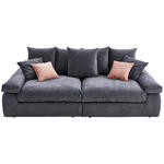 BIGSOFA Feincord Anthrazit, Rosa  - Anthrazit/Schwarz, Design, Kunststoff/Textil (260/90/140cm) - Carryhome