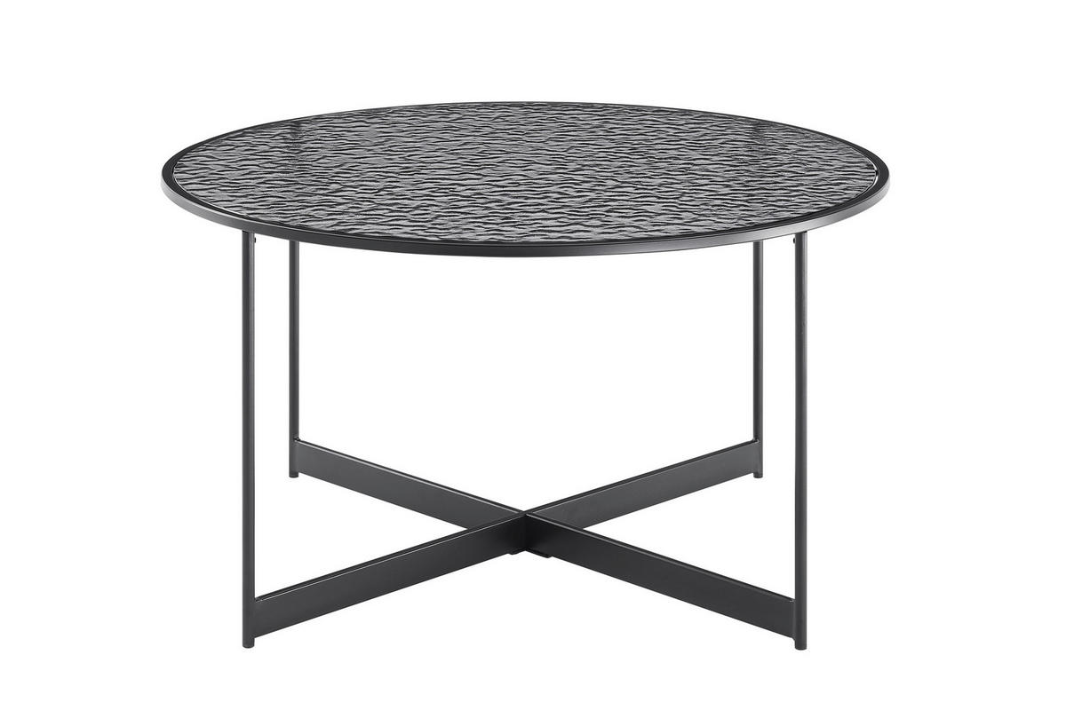 COUCHTISCH Rauchglas 80/80/45 cm rund Schwarz  - Schwarz, Design, Glas/Metall (80/80/45cm) - Livetastic