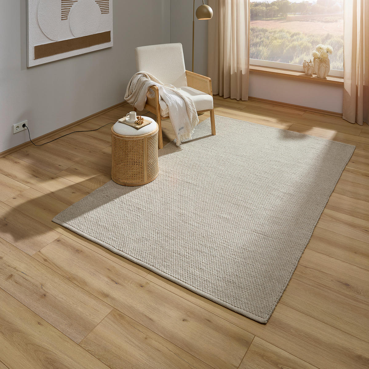 HANDWEBTEPPICH 200/290 cm Naturfarben rechteckig  - Naturfarben, Natur, Textil (200/290cm) - Linea Natura