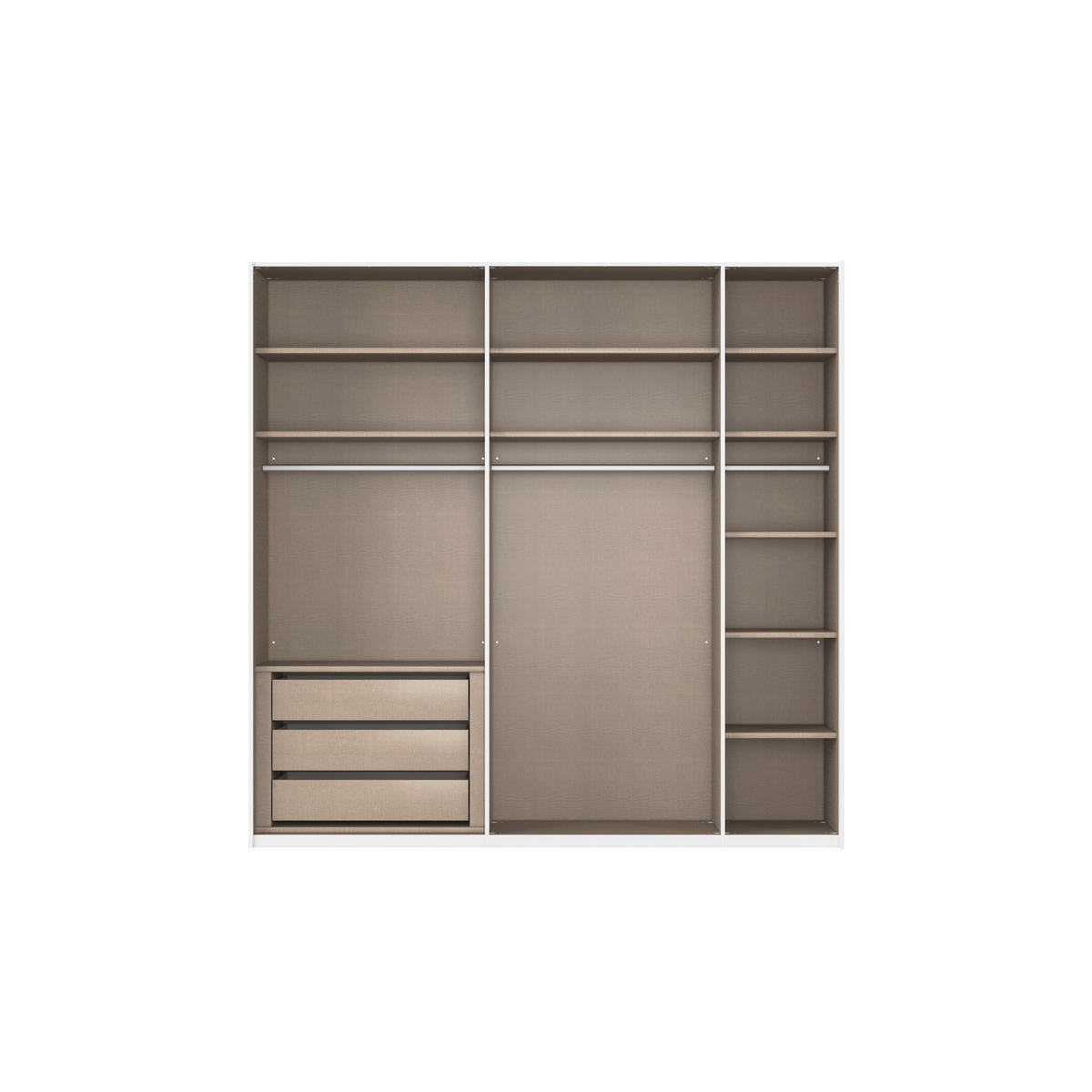 SCHWEBETÜRENSCHRANK - Eichefarben/Weiß, Design, Glas/Holzwerkstoff (226/223/68cm) - Xora