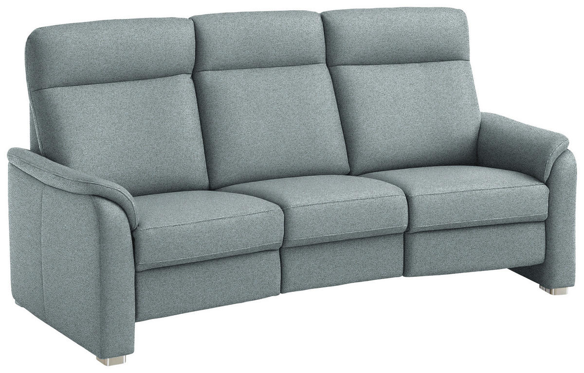 TRAPEZSOFA  in Flachgewebe Graublau  - Graublau/Alufarben, KONVENTIONELL, Textil/Metall (218/107/103cm) - Beldomo Comfort