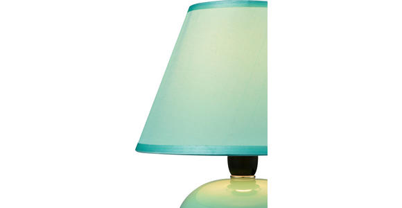 Tischlampe Cindy Pastelgrün mit Kugel-Keramikfuß - Grün, KONVENTIONELL, Keramik/Textil (18/23cm) - Ombra