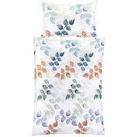 BETTWÄSCHESET Satin 160/210 cm  100 cm/65 cm  - Weiss/Pastellblau, Basics, Textil (160/210cm) - Ambiente