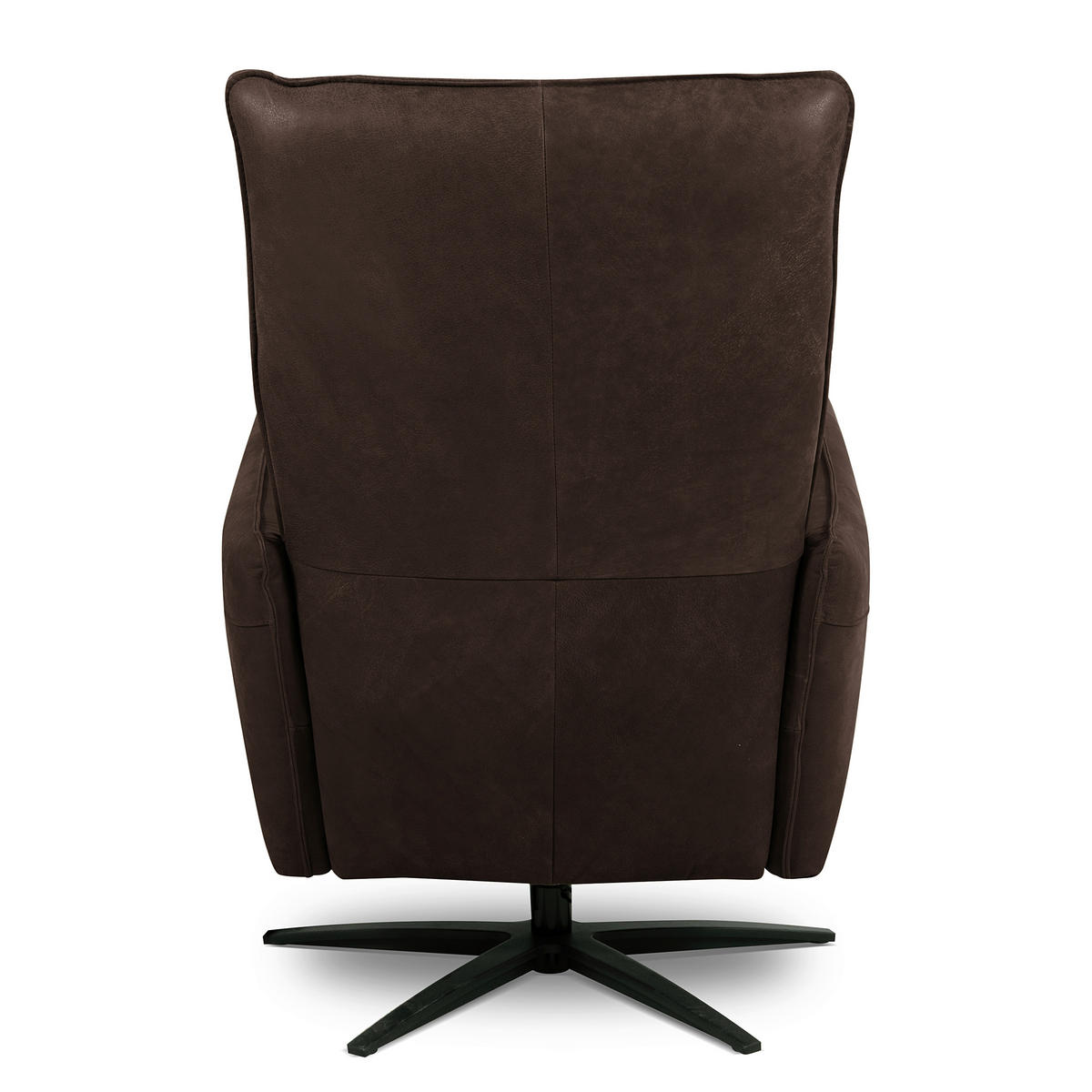 RELAXSESSEL Leder Dunkelbraun  - Dunkelbraun/Schwarz, Design, Leder/Metall (77/107/88cm) - Livetastic