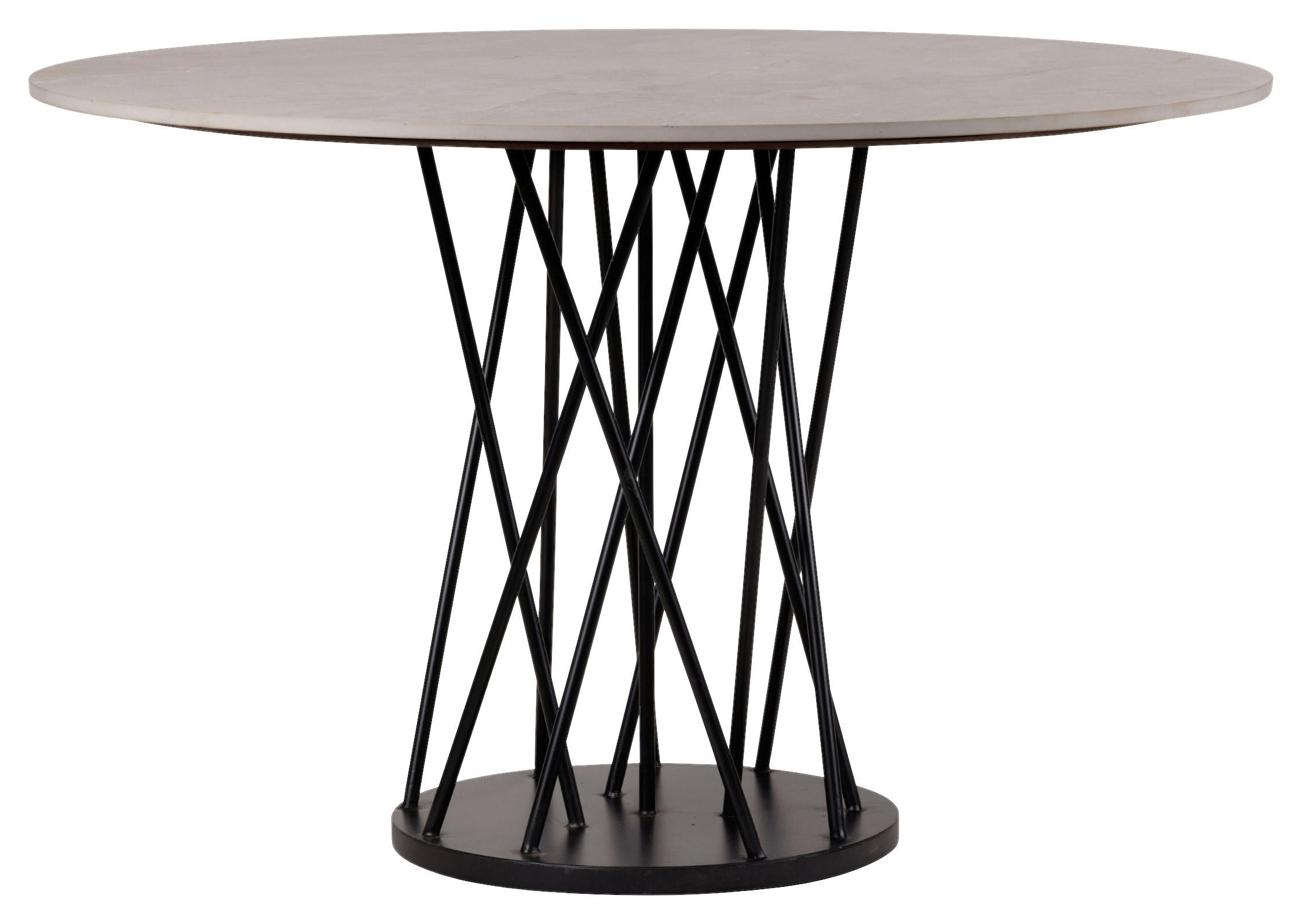 ESSTISCH  Metall, Keramik rund Schwarz, Beige  - Beige/Schwarz, Design, Keramik/Metall (120/120/76cm) - Stylife