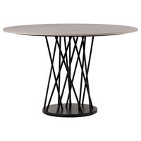 ESSTISCH  Metall, Keramik rund Schwarz, Beige  - Beige/Schwarz, Design, Keramik/Metall (120/120/76cm) - Stylife