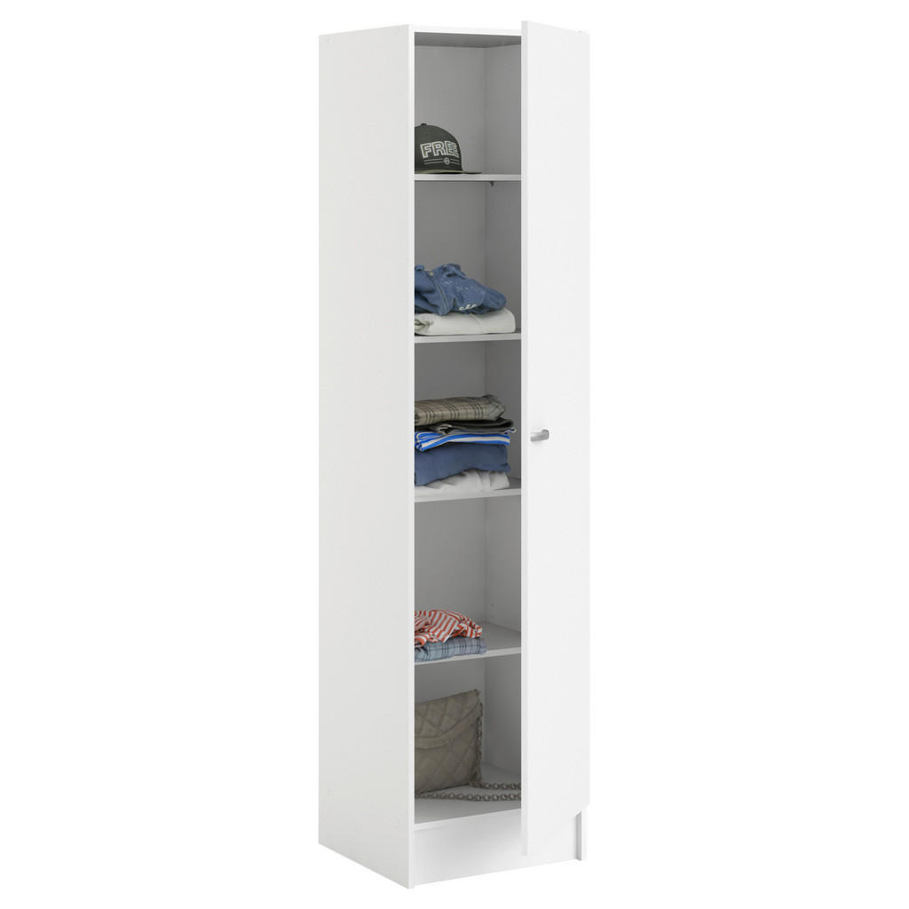 Thumbnail - Mid.you Drehtürenschrank, Weiß, Metall, 4 Fächer, 49.2x200x47.1 cm, FSC Mix, Made in Denmark, Schlafzimmer, Kleiderschrä...