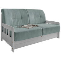 SCHLAFSOFA Cord Hellblau  - Weiß/Hellblau, MODERN, Holz/Textil (154/88/90cm) - Livetastic