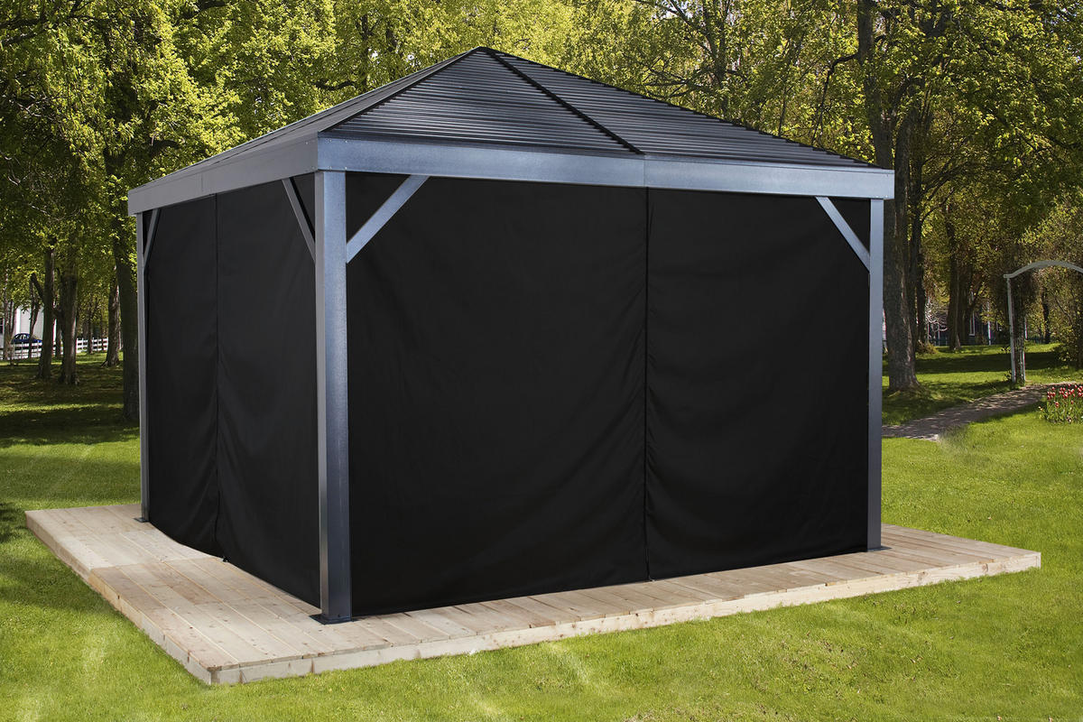PAVILLON-SEITENTEIL   - Dunkelgrau/Anthrazit, Basics, Textil