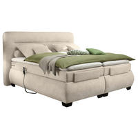 BOXSPRINGBETT 160/200 cm  in Sandfarben  - Sandfarben/Schwarz, Konventionell, Kunststoff/Textil (160/200cm) - MID.YOU