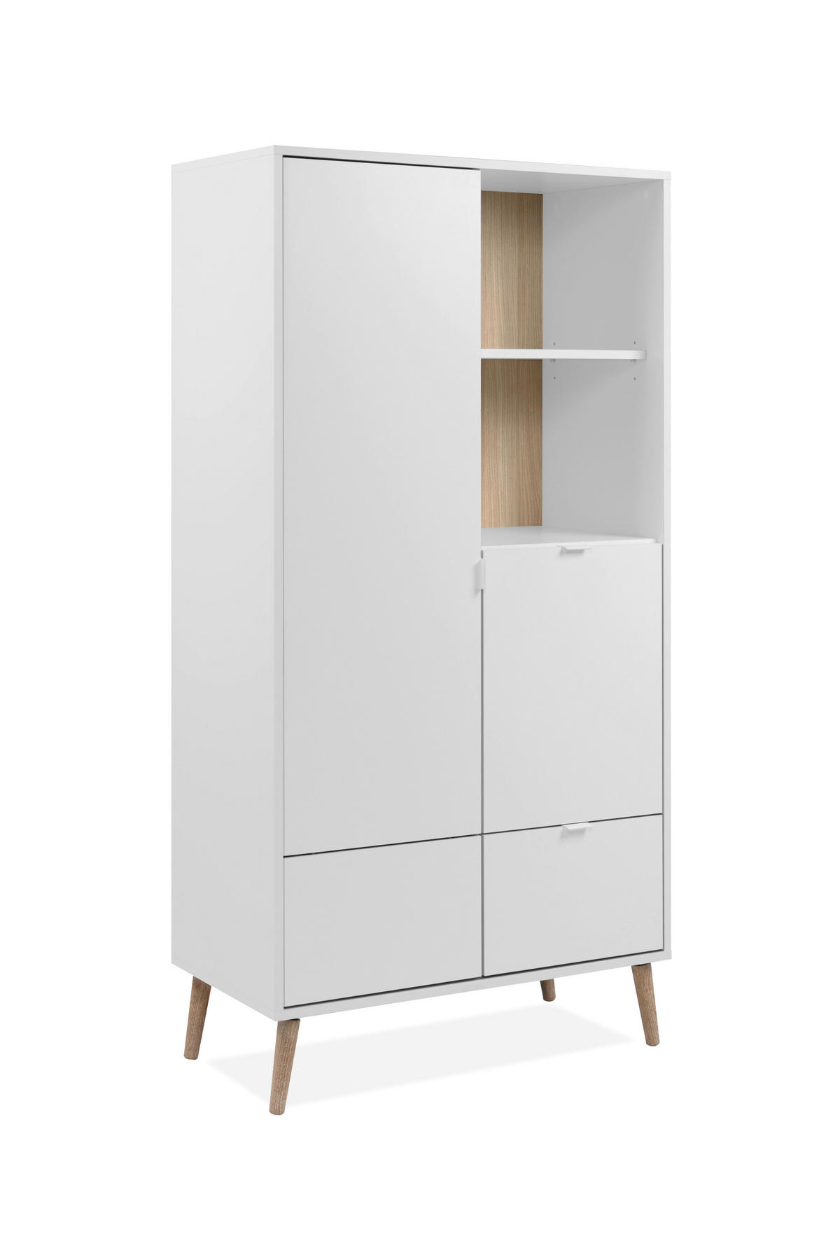 HIGHBOARD Geneva  in 78/155/40 cm  - Eichefarben/Weiß, Design, Holzwerkstoff/Kunststoff (78/155/40cm) - MID.YOU