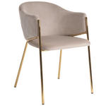 ARMLEHNSTUHL  in Samt  - Beige/Goldfarben, Design, Textil/Metall (60/78/53,5cm) - Ambia Home