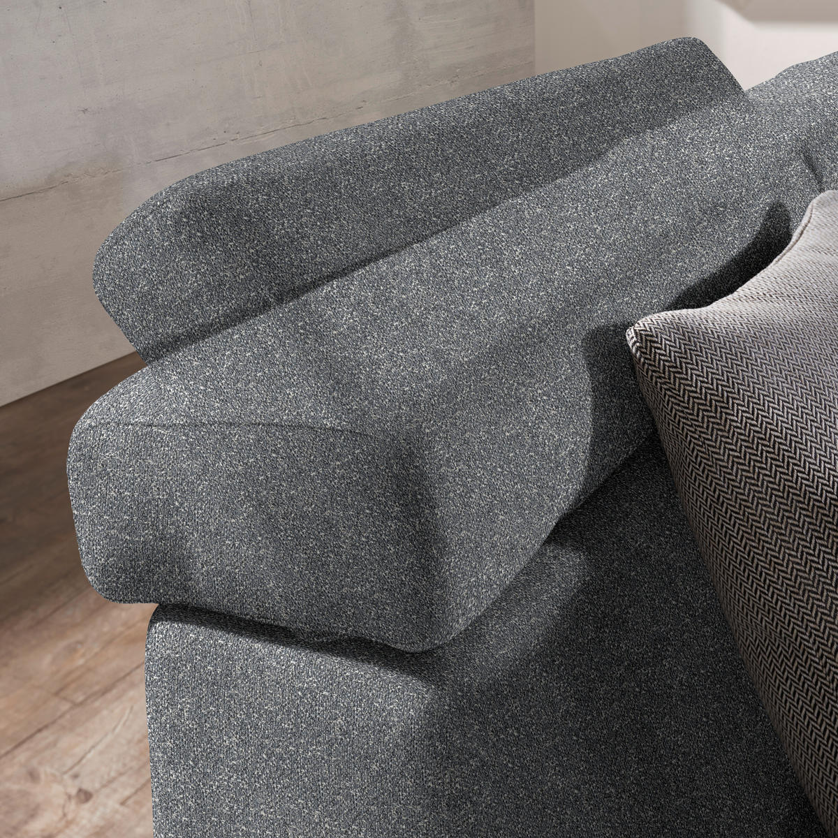 ECKSOFA  in Mikrovelours Grau  288/205 cm  - Alufarben/Grau, Design, Textil (288/205cm) - Sedda