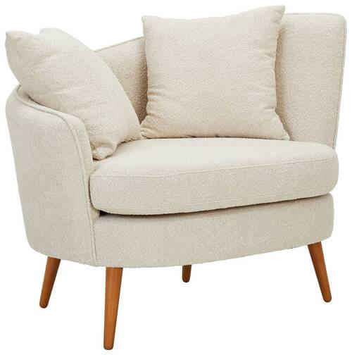 SESSEL Bouclé Beige    - Beige/Naturfarben, KONVENTIONELL, Holz/Textil (106/88/83cm) - Max Winzer