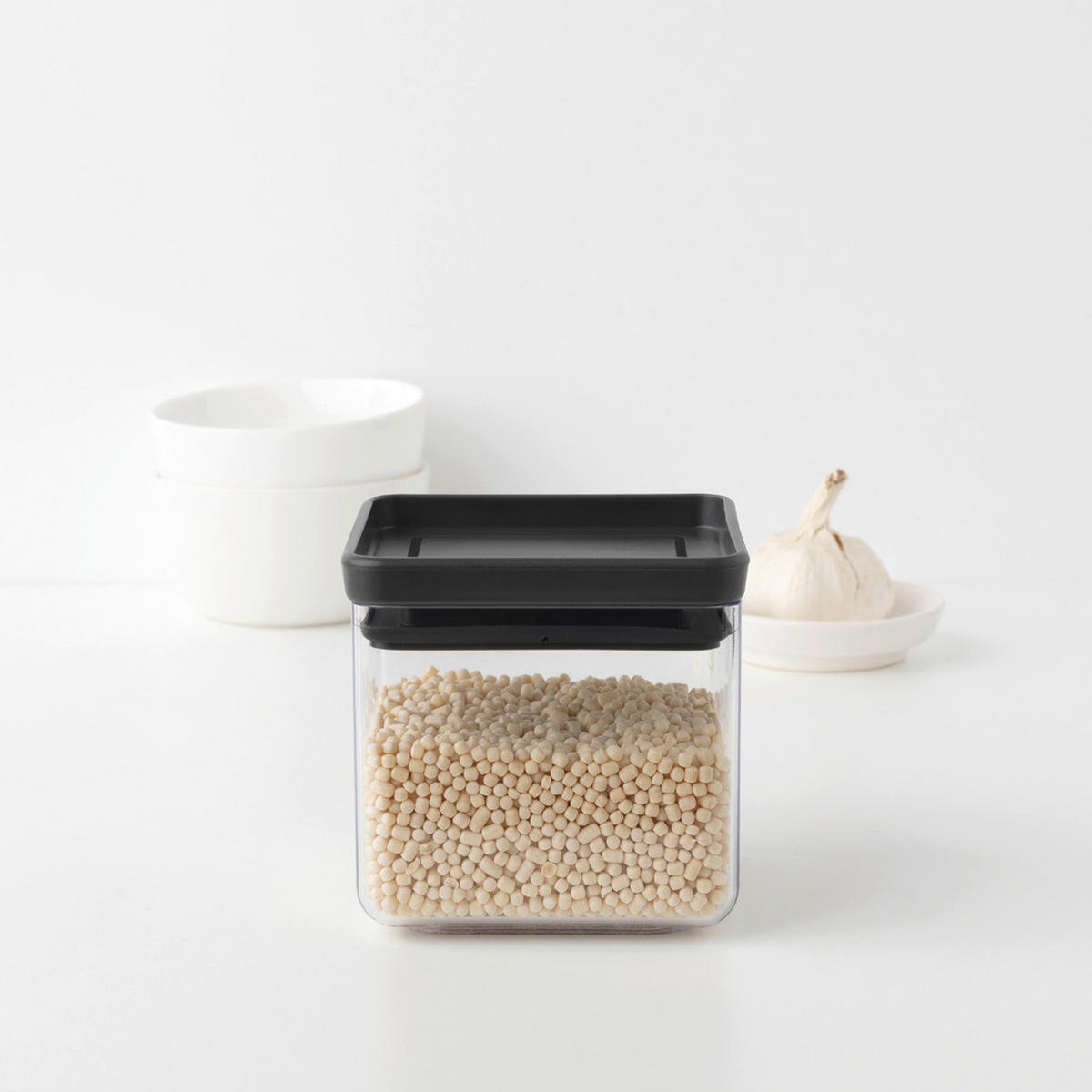 DÓZA NA POTRAVINY - průhledné/tmavě šedá, Design, plast (11/10.5/11cm) - Brabantia