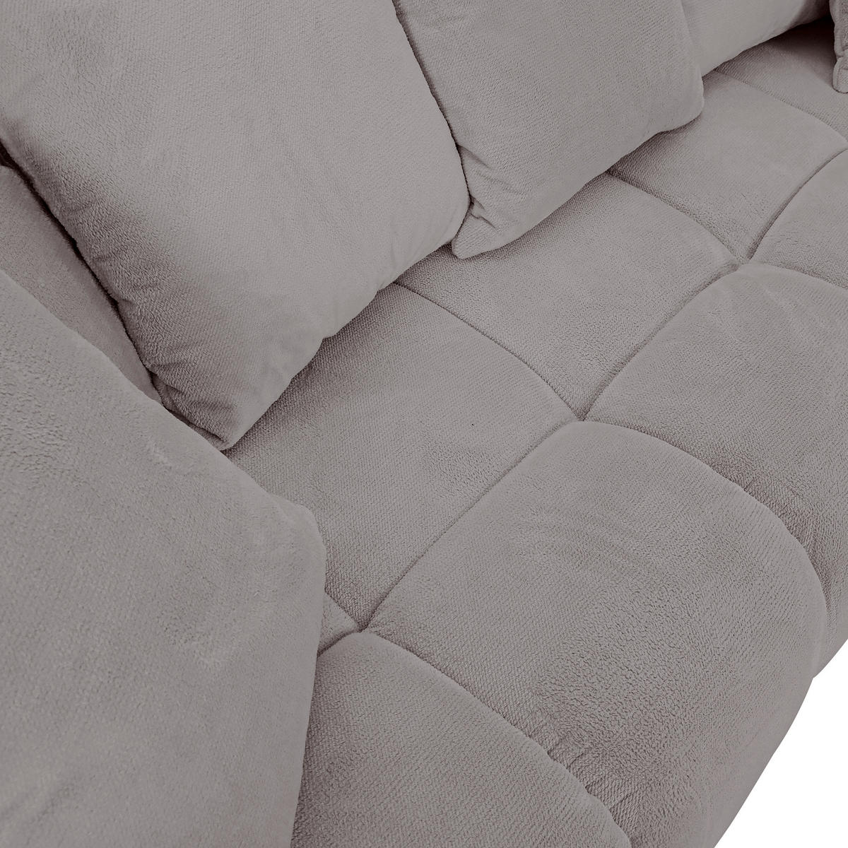 ECKSOFA Grau Plüsch  - Dunkelbraun/Grau, KONVENTIONELL, Holz/Textil (288/190cm) - Carryhome