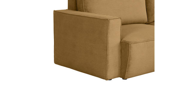 ECKSOFA Currygelb Feincord - Currygelb/Schwarz, KONVENTIONELL, Kunststoff/Textil (242/151cm) - Carryhome