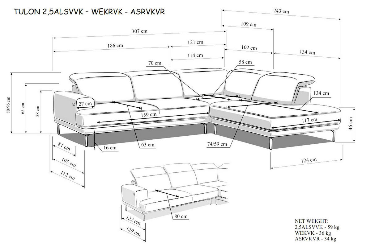 ECKSOFA  in Chenille Mintgrün  307/243 cm  - Schwarz/Mintgrün, Design, Textil/Metall (307/243cm) - Xora