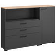 SIDEBOARD  in 150/108/41,9 cm  - Eichefarben/Anthrazit, Design, Holzwerkstoff/Metall (150/108/41,9cm) - Cantus
