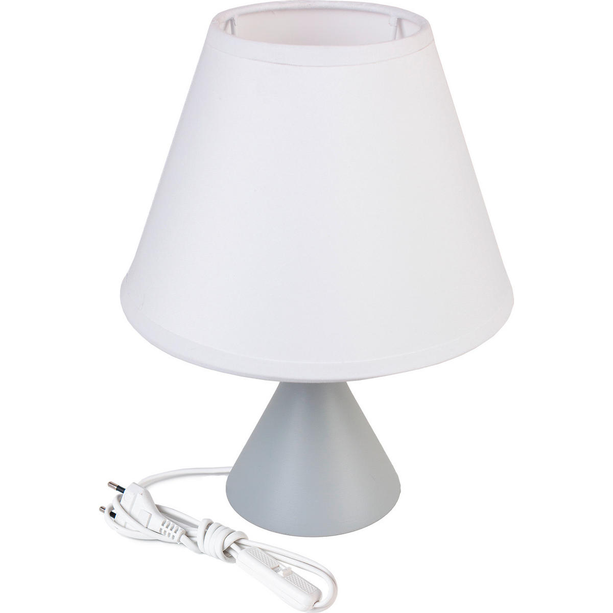 NACHTTISCHLEUCHTE 18/23 cm   - Weiß/Grau, KONVENTIONELL, Holz (18/23cm)