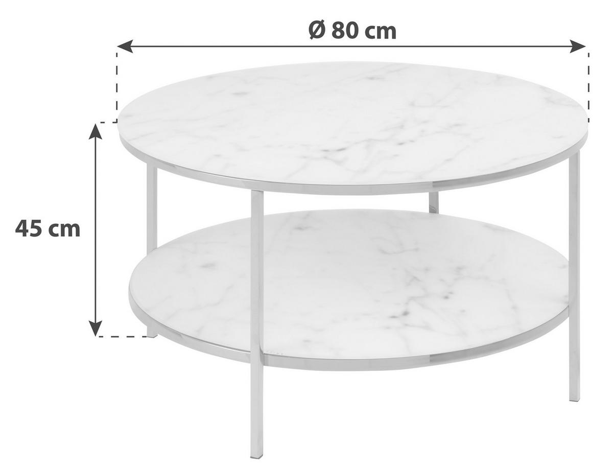 SOFFBORD i metall, glas 80/80/45 cm  - vit/guldfärgad, Trend, metall/glas (80/80/45cm) - Best Price