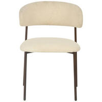 STUHL  in Eisen Teddystoff Holz, Metall, Textil  - Walnussfarben/Weiß, MODERN, Holz/Textil (55/78/58cm) - MID.YOU