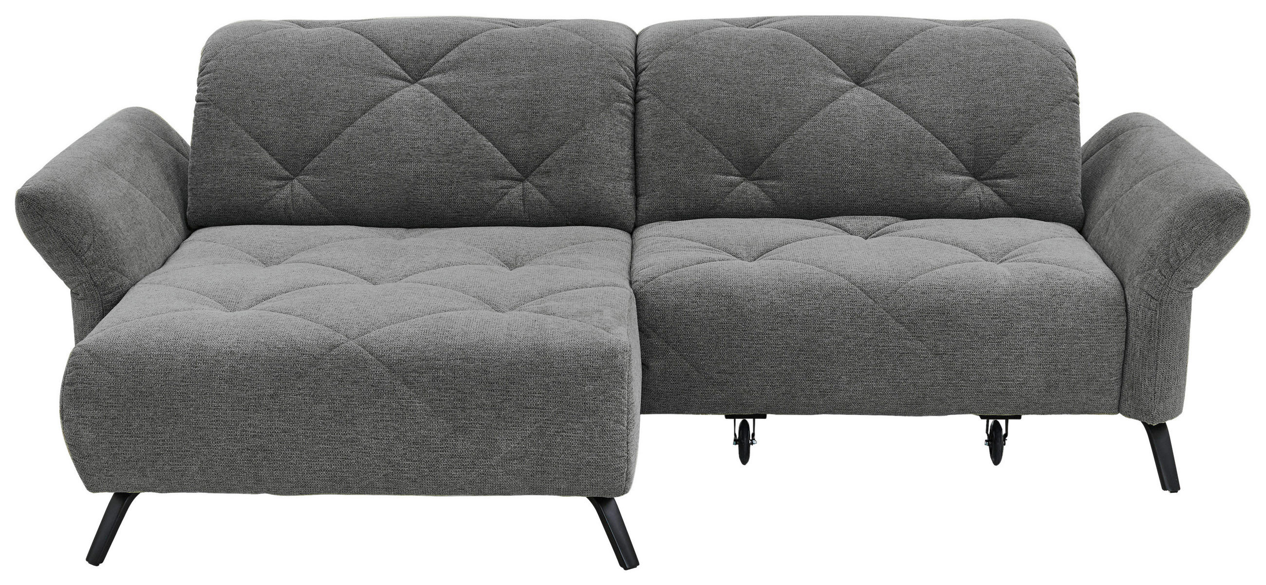 ECKSOFA in Webstoff Anthrazit  - Anthrazit/Schwarz, Design, Textil/Metall (173/244cm) - Moderano