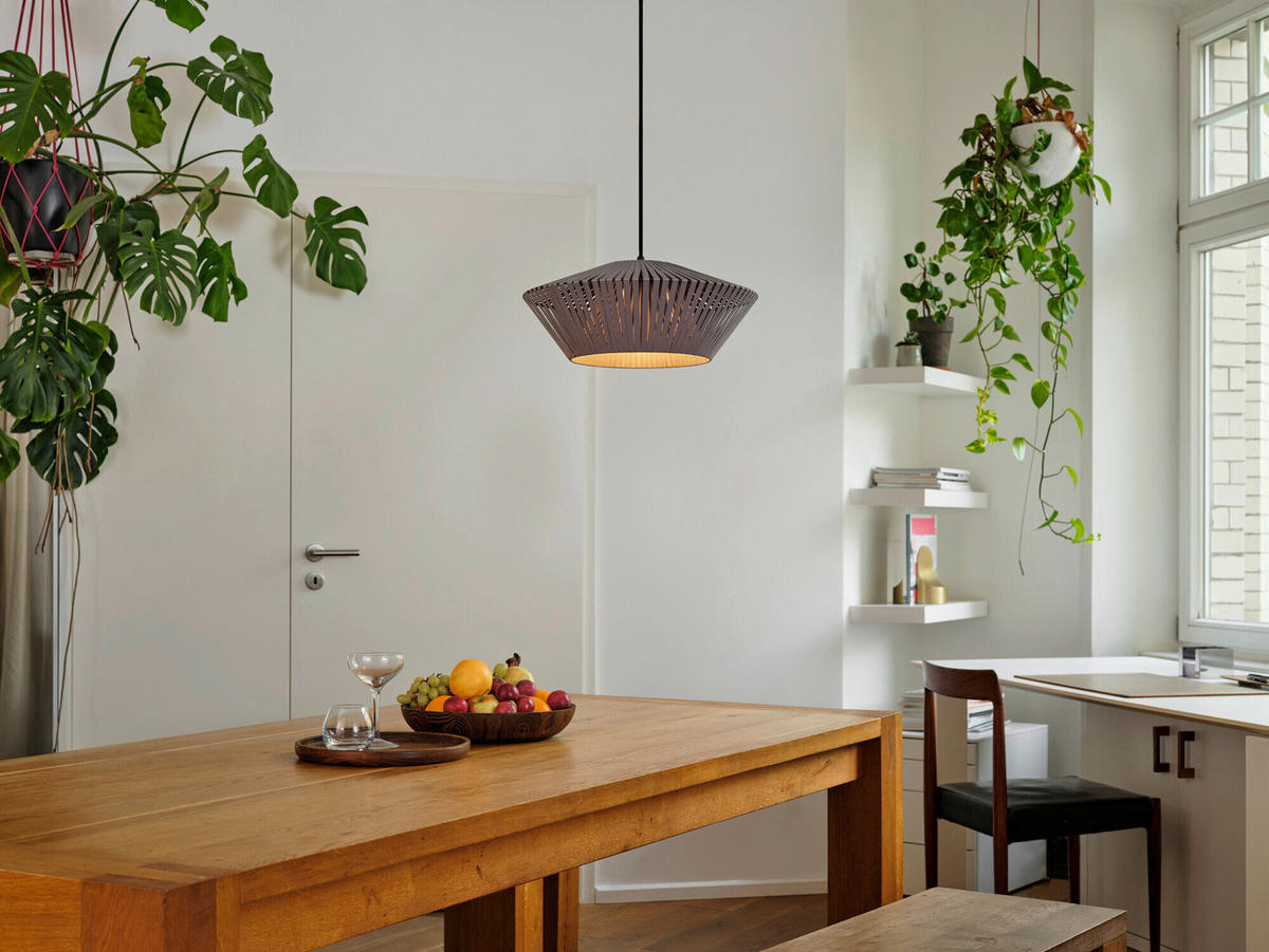 HÄNGELEUCHTE 40,5/120 cm  - Dunkelgrau, Basics, Textil/Metall (40,5/120cm) - Osram