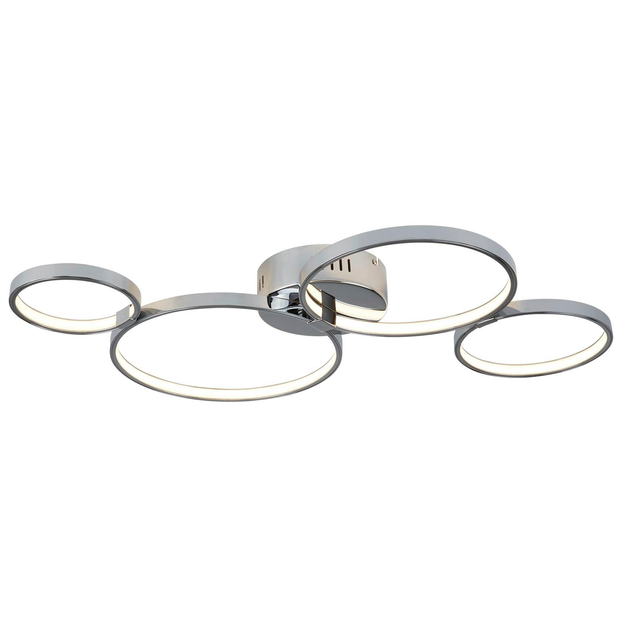 Searchlight Led-Deckenleuchte Solexa Chrom, Weiß 50x7.4x75 cm