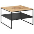 COUCHTISCH Wildeiche massiv, vollmassiv, Hartholz 65/65/41 cm quadratisch  - Schwarz, Design, Holz/Metall (65/65/41cm) - Johann Jakob