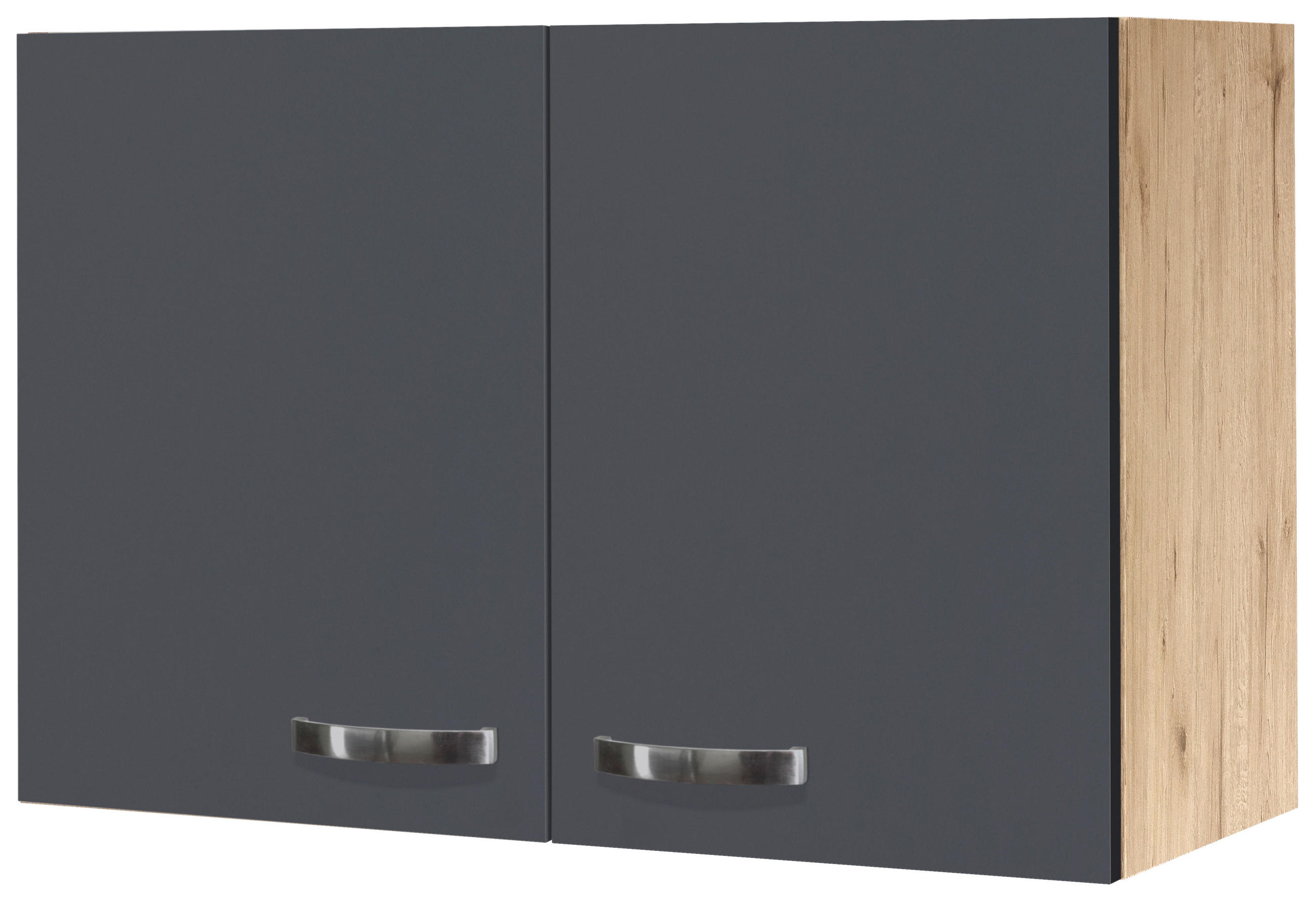 KÜCHENOBERSCHRANK 80/54/32 cm  in Dunkelgrau, Eiche San Remo  - Edelstahlfarben/Dunkelgrau, MODERN, Holzwerkstoff/Metall (80/54/32cm) - FlexWell