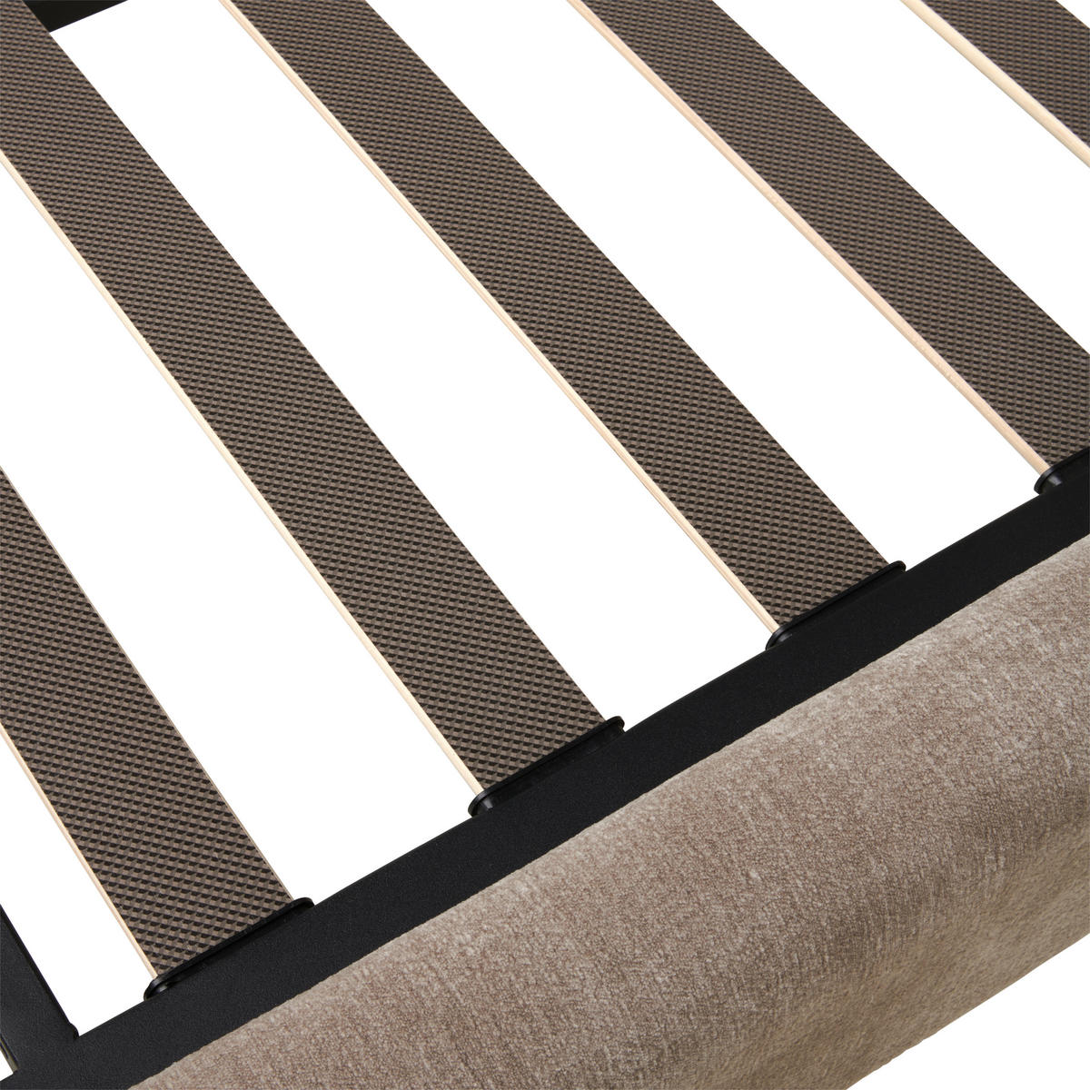 POLSTERBETT Lattenrost 180/200 cm  in Beige  - Beige/Schwarz, MODERN, Holz/Textil (180/200cm) - Livetastic