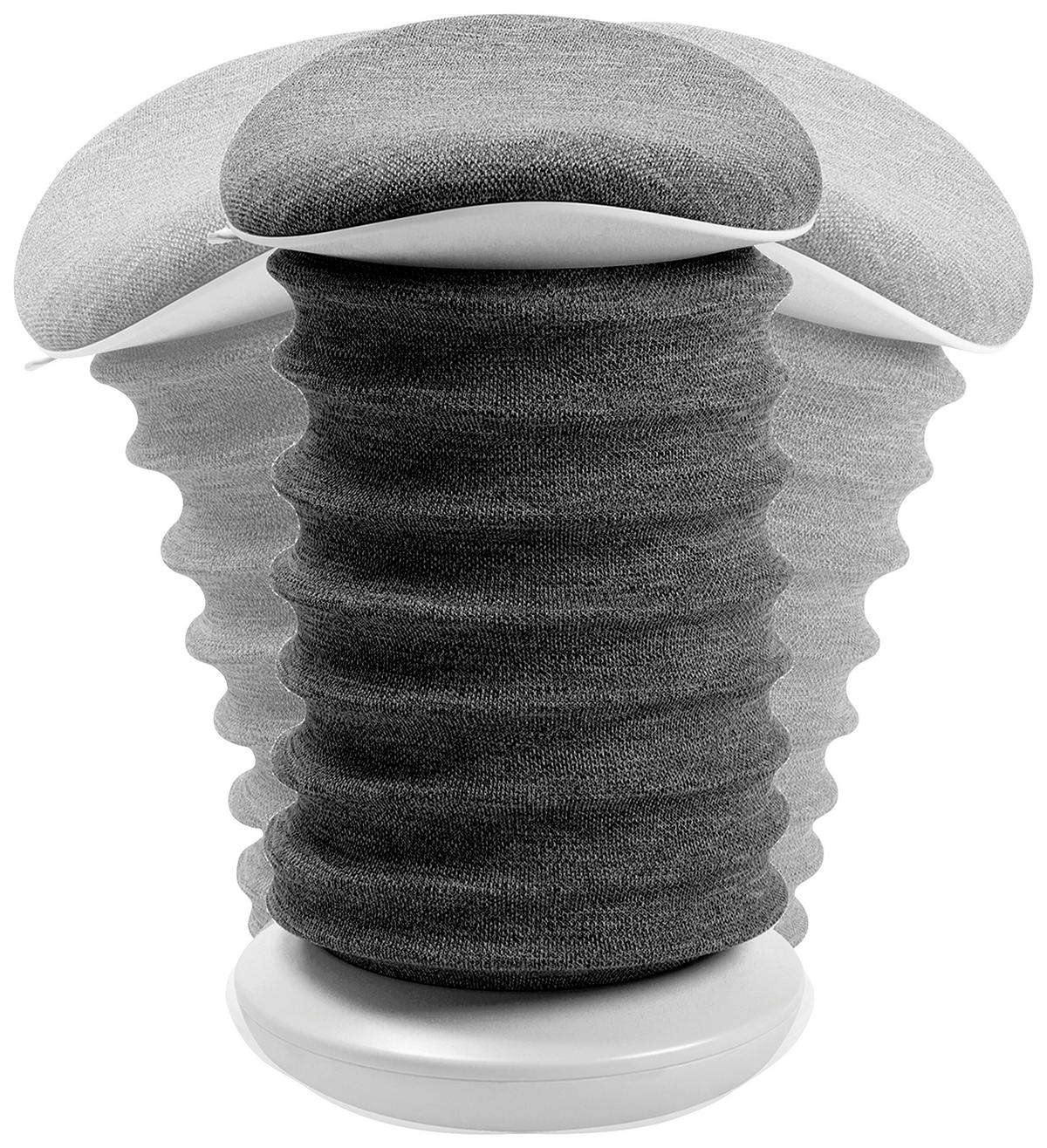 BÜROHOCKER Weiß, Grau  - Weiß/Grau, Design, Kunststoff/Textil (37,5/53-64/36cm) - Topstar