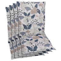 SESSELAUFLAGENSET Floral  - Blau/Beige, Design, Textil (50/6/108cm)