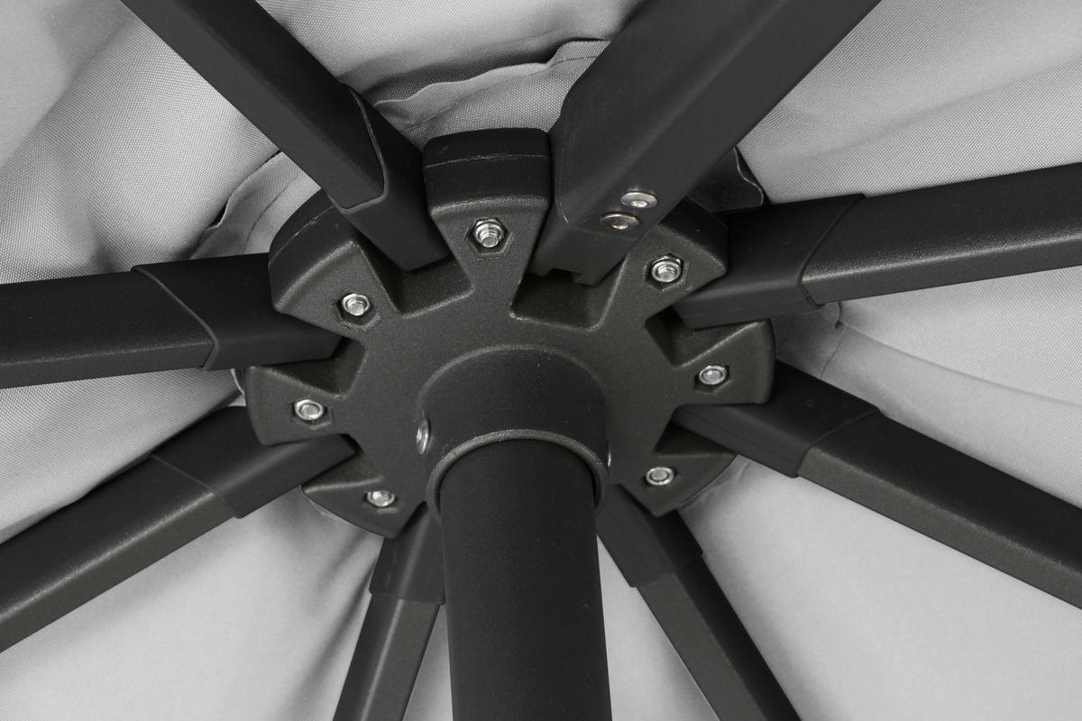 AMPELSCHIRM  350/350 cm  - Anthrazit/Grau, KONVENTIONELL, Textil/Metall (350/350cm) - Siena Garden