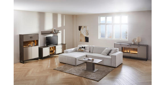 HIGHBOARD in 94/152/37 cm - Eichefarben/Anthrazit, MODERN, Glas/Holzwerkstoff (94/152/37cm) - Hom`in