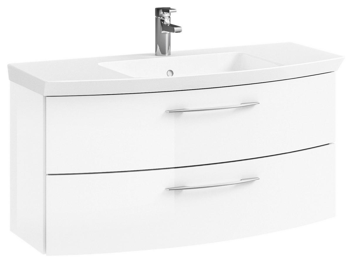 WASCHTISCHKOMBI 101 cm  - Chromfarben/Weiß Hochglanz, KONVENTIONELL, Holzwerkstoff/Stein (101cm) - Pelipal