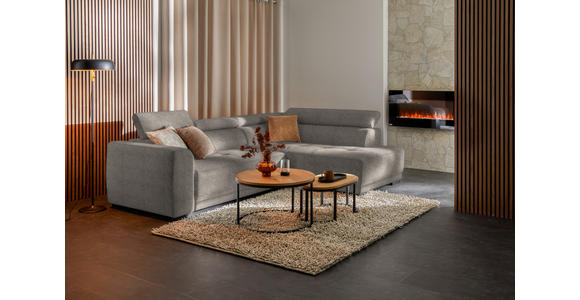 ECKSOFA Greige Struktur - Greige/Schwarz, Design, Kunststoff/Textil (284/205cm) - Xora