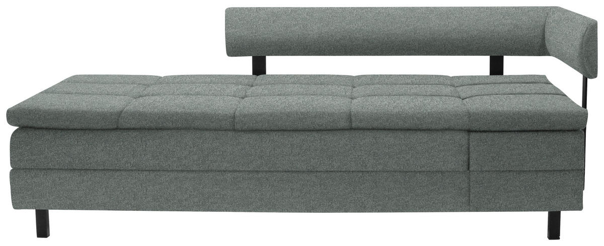 LIEGE  in Flachgewebe Türkis  - Türkis/Schwarz, MODERN, Textil/Metall (208/77/98cm) - Joka