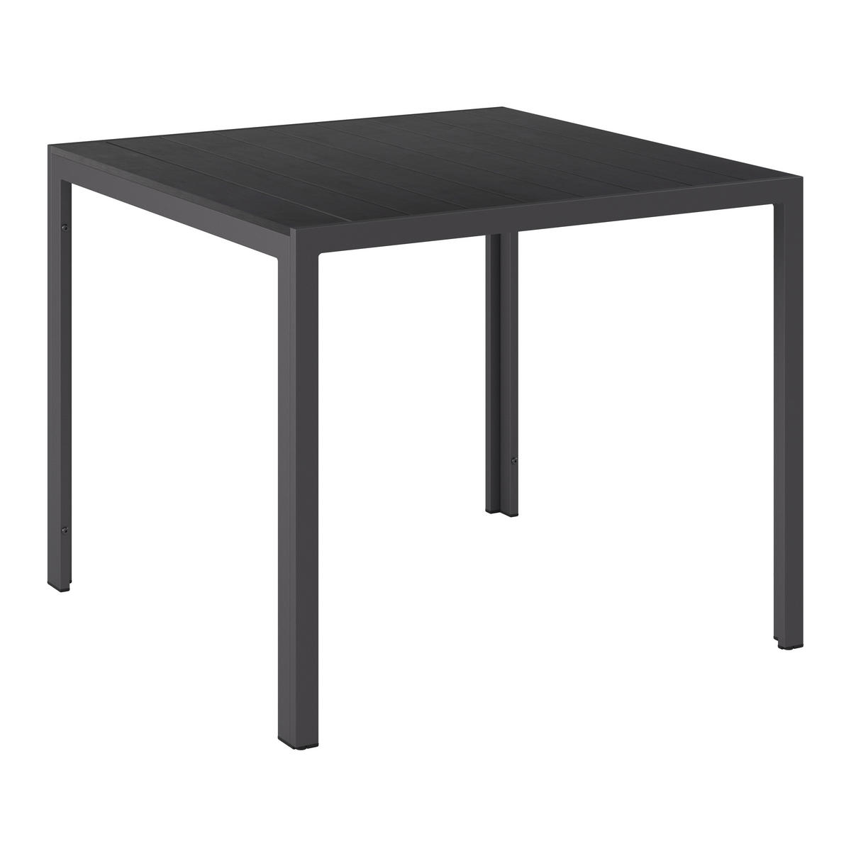 GARTENTISCH 90/74/90 cm Metall, Kunststoff Schwarz quadratisch  - Schwarz, MODERN, Kunststoff/Metall (90/74/90cm) - Ambia Garden