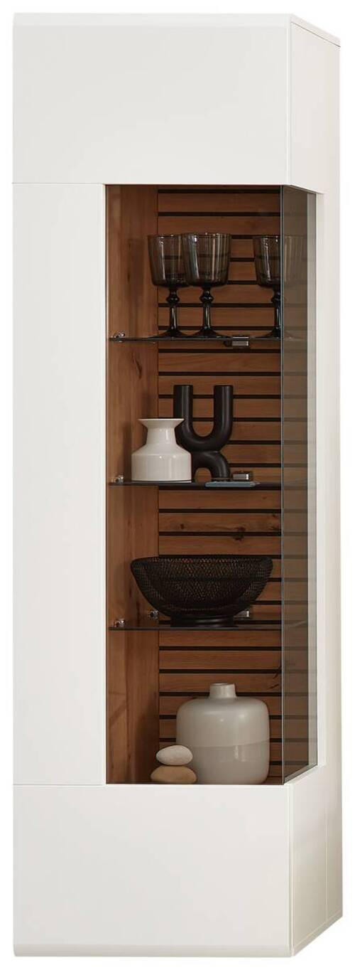 HÄNGEVITRINE in Weiß, Eiche Artisan  - Anthrazit/Weiß, Design, Glas/Holzwerkstoff (49/167/40cm) - Stylife