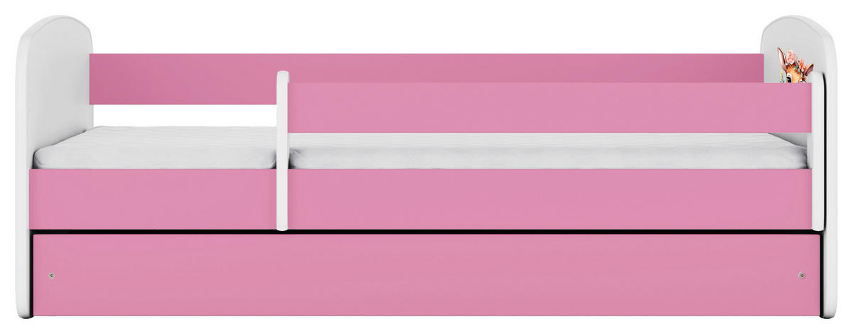 KINDER-/JUNIORBETT - Pink/Birkefarben, MODERN, Holz/Holzwerkstoff (80/160cm) - MID.YOU