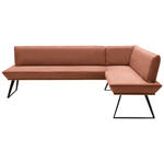 ECKBANK 243/163 cm  in Schwarz, Eichefarben, Rotbraun  - Rotbraun/Eichefarben, Design, Holz/Textil (243/163cm) - Voleo