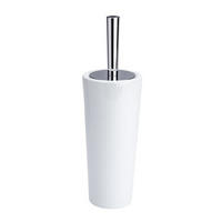 WC-BÜRSTENGARNITUR - Chromfarben/Weiß, Basics, Keramik/Kunststoff (11,5/37/11,5cm) - Wenko