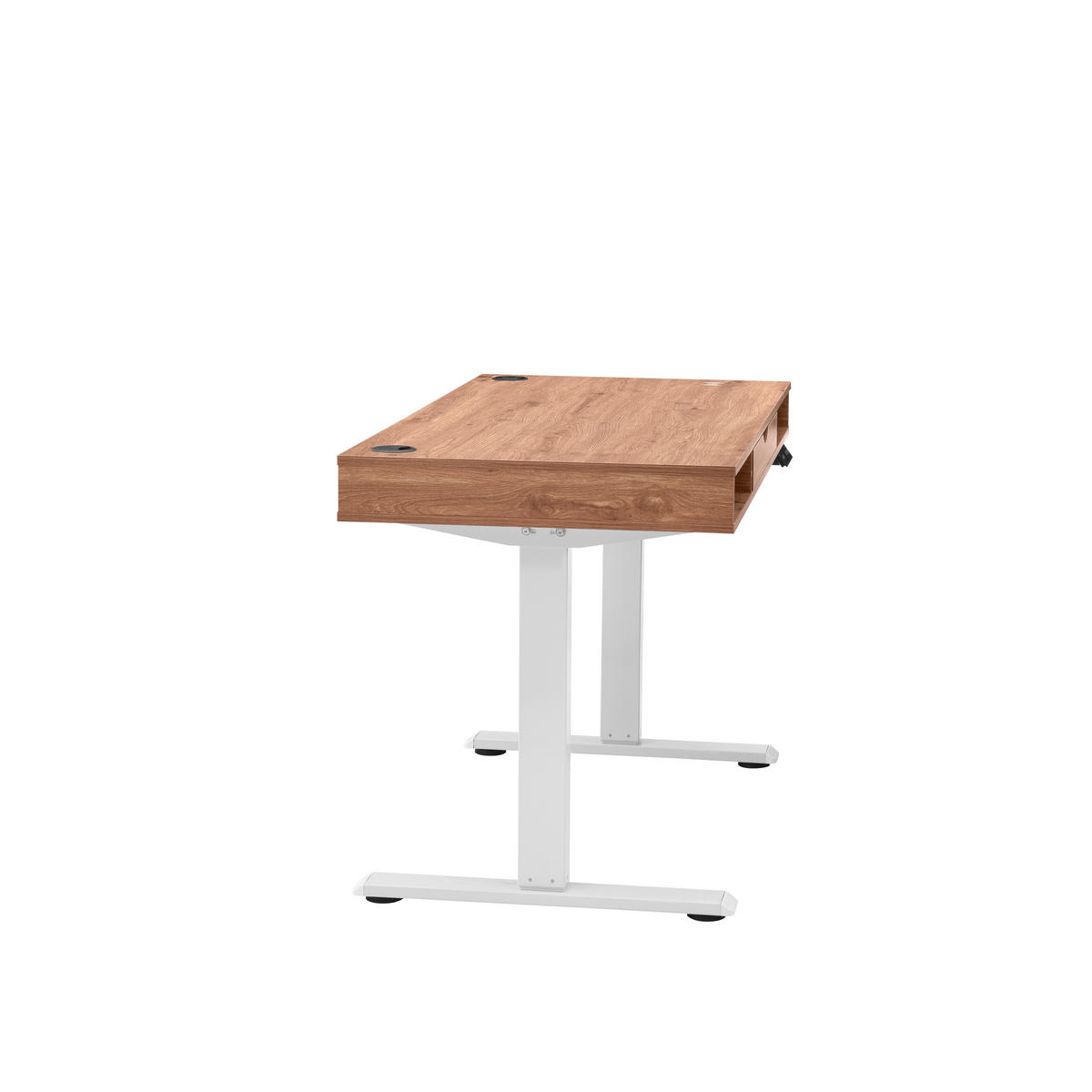 SCHREIBTISCH 120/60/72-110 cm  in Weiß, Eichefarben  - Eichefarben/Weiß, MODERN, Holz/Metall (120/60/72-110cm) - MID.YOU